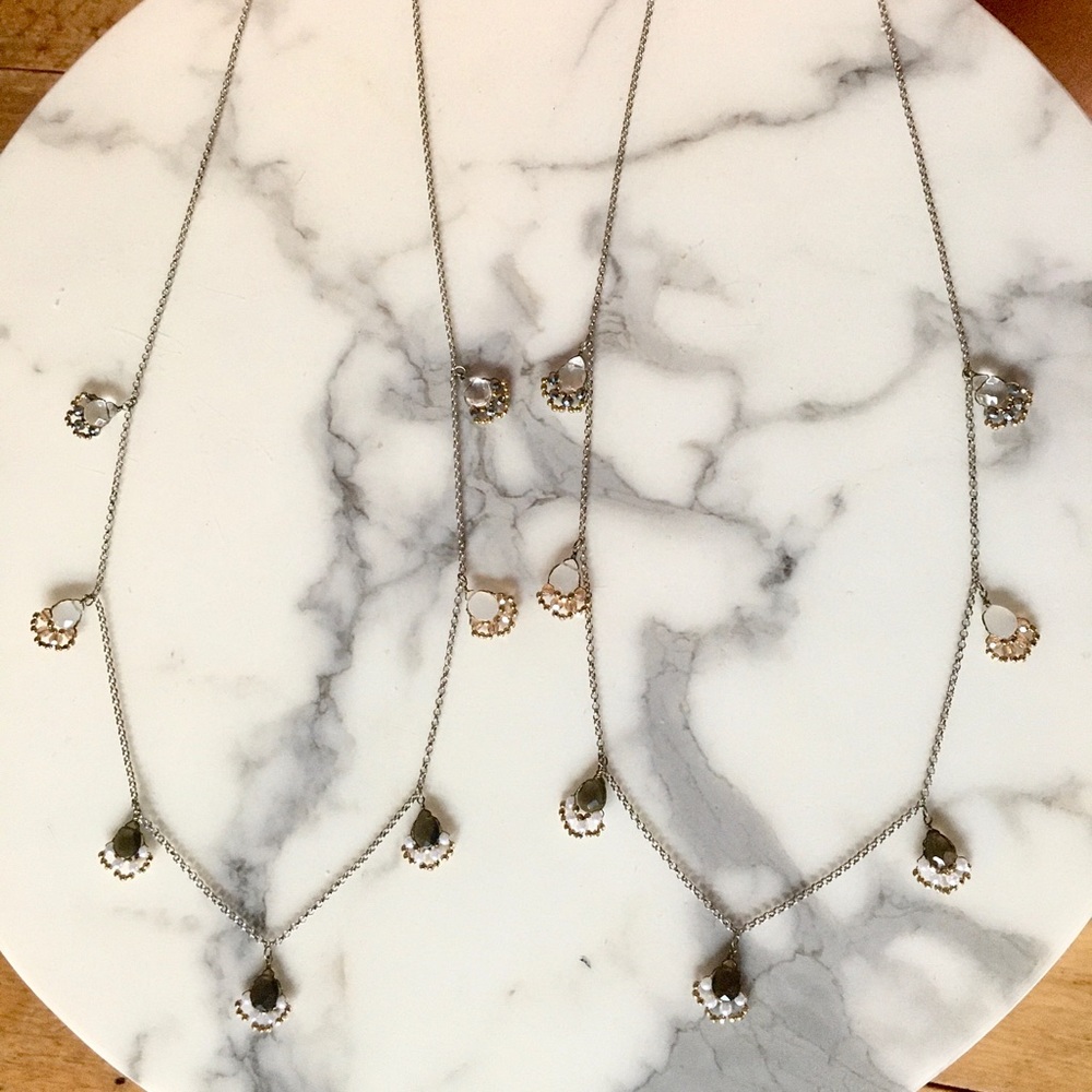Pair of Anthropologie delicate long necklaces